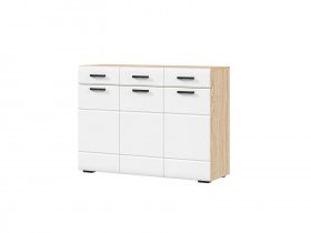 Комод 1200 КМ-01 Либерти (дуб сонома/белый глянец) в Кожурле - kozhurla.mebel-nsk.ru | фото