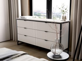 Комод 6 ящиков Нора (персидский жемчуг) в Кожурле - kozhurla.mebel-nsk.ru | фото