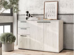 Комод Стандарт-3 NEW (дуб крафт белый) в Кожурле - kozhurla.mebel-nsk.ru | фото
