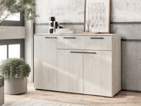 Комод Стандарт-4 NEW (дуб крафт белый) в Кожурле - kozhurla.mebel-nsk.ru | фото