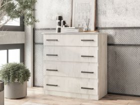 Комод Стандарт-6 NEW (дуб крафт белый) в Кожурле - kozhurla.mebel-nsk.ru | фото