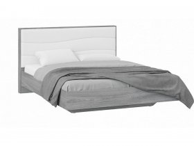 Кровать двуспальная 1,6 м «Миранда» Тип 1 (Дуб Гамильтон/Белый глянец) в Кожурле - kozhurla.mebel-nsk.ru | фото