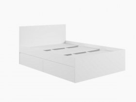 Кровать двуспальная с ящиками 1,4м Мадера-М1400 (белый) в Кожурле - kozhurla.mebel-nsk.ru | фото
