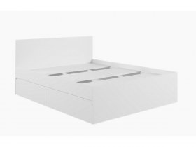Кровать двуспальная с ящиками 1,6м Мадера-М1600 (белый) в Кожурле - kozhurla.mebel-nsk.ru | фото
