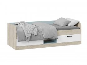 Кровать комбинированная «Оливер» Тип 1 401.003.000 (дуб крафт серый/белый/серо-голубой) в Кожурле - kozhurla.mebel-nsk.ru | фото
