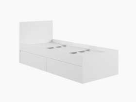Кровать односпальная с ящиками 0,9м Мадера-М900 (белый) в Кожурле - kozhurla.mebel-nsk.ru | фото