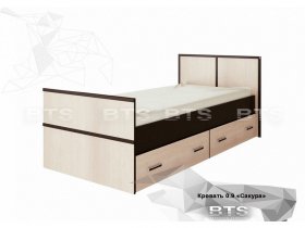 Кровать односпальная с ящиками 0,9м Сакура (BTS) в Кожурле - kozhurla.mebel-nsk.ru | фото
