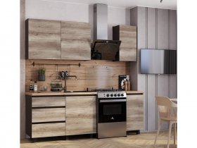 Кухонный гарнитур Энигма 1,6м (венге/дуб каньон) в Кожурле - kozhurla.mebel-nsk.ru | фото