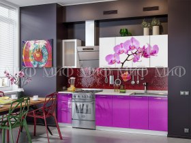 Кухонный гарнитур Орхидея (фиолетовый) в Кожурле - kozhurla.mebel-nsk.ru | фото