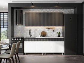 Кухонный гарнитур София (2,0м) (бланж/графит матовый) в Кожурле - kozhurla.mebel-nsk.ru | фото