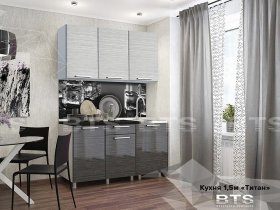 Кухонный гарнитур Титан 1,5 м в Кожурле - kozhurla.mebel-nsk.ru | фото