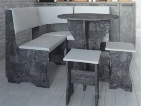 Кухонный уголок Лотос  (цемент темный к/з White) в Кожурле - kozhurla.mebel-nsk.ru | фото