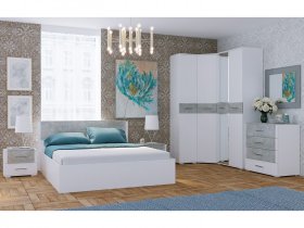 Модульная спальня Бьянка (белый/бетон) в Кожурле - kozhurla.mebel-nsk.ru | фото