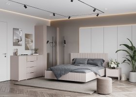 Модульная спальня «Тефия» (тефия/софт сантьяго) в Кожурле - kozhurla.mebel-nsk.ru | фото