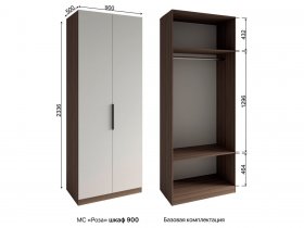 Шкаф 900 Роза (орех франклин карамельный/бежевый скин) в Кожурле - kozhurla.mebel-nsk.ru | фото