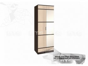 Шкаф двухстворчатый с зеркалом платяной-бельевой Сакура (BTS) в Кожурле - kozhurla.mebel-nsk.ru | фото