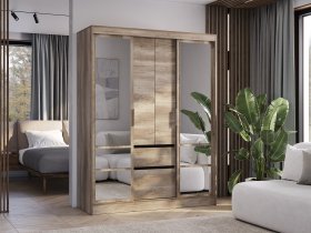 Шкаф-купе ШКК-06 Энигма (венге/дуб каньон) в Кожурле - kozhurla.mebel-nsk.ru | фото