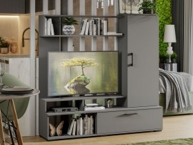 Стенка «Сиена» (графит серый) в Кожурле - kozhurla.mebel-nsk.ru | фото