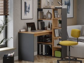 Стол письменный тип 16 (дуб крафт золотой/графит серый) в Кожурле - kozhurla.mebel-nsk.ru | фото