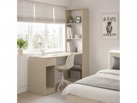 Стол письменный угловой «Лайт» 10.01 (сатин) в Кожурле - kozhurla.mebel-nsk.ru | фото