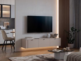 Тумба 2 Рич (кашемир/фрапучино матовый/черный) в Кожурле - kozhurla.mebel-nsk.ru | фото
