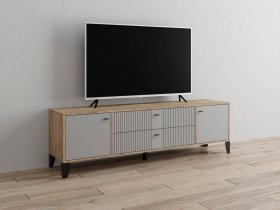 Тумба под ТВ Парус-10 (дуб крафт серый/серый) в Кожурле - kozhurla.mebel-nsk.ru | фото